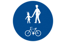 Dopravní značka „Stezka pro chodce a cyklisty společná“ (č. C 9a) přikazuje chodcům a cyklistům (a osobám na Segway nebo jiném "osobním přepravníku") užít v daném směru takto označeného společného pruhu nebo stezky. Chodci a cyklisté se nesmějí navzájem ohrozit. Značka ukončuje platnost značek „Stezka pro chodce“ (č. C 7a), „Stezka pro cyklisty“ (č. C 8a) a „Stezka pro chodce a cyklisty dělená“ (č. C 10a). TestImage